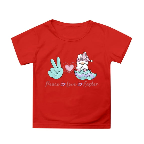 Byoo Character Print T Shirt for Little Girl Easter Basic Short Sleeve ...