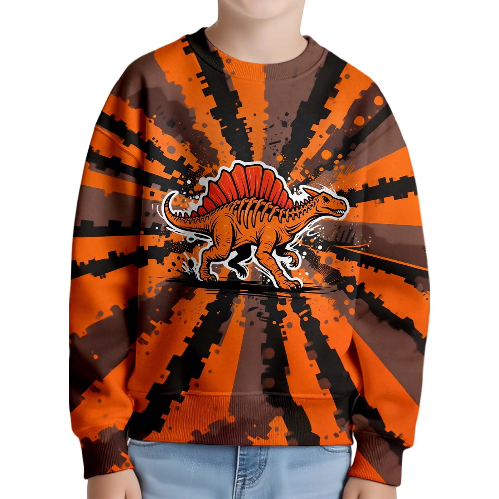 Sudadera Con Capucha Para Niño/niña - Estampado 3D, Bolsillo Grande, Manga Larga, 95% Poliéster 5% Spandex, Para Primavera/otoño