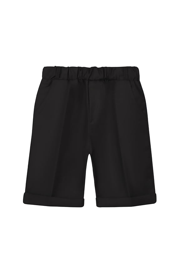Chino Shorts for Tween Boy Elastic Waist Straight Cut School Uniform Daily Formal Casual Bottoms
