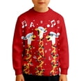 thumbnail image 1 of Byoo Christmas Toddler Boys Sweatshirt Giraffe Graphic Round Neck Knited Ribbed Top Holiday Casual Xmas Pullover Shirt, 1 of 5