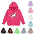 thumbnail image 1 of Byoo Cute Graphic Hoody Sweatshirt for Toddler Girls Long Sleeve Horse Printed Hoodies Play Daily Pullovers,Hot Pink, 1 of 4