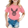 thumbnail image 1 of Byoo Cute Shirt for Little Girls Easter Bunny Graphic Short-Sleeve Pullover Tee Kids Soft Summer T Shirt， 6-7 Years, 1 of 3