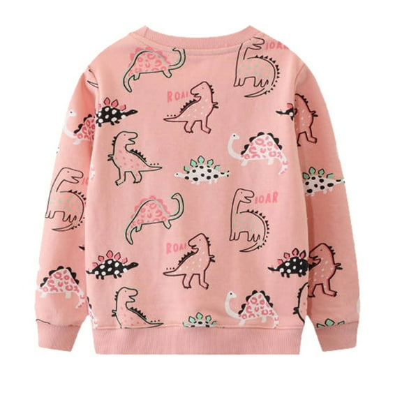 Byoo Dinosaur Graphic Girls Sweatshirt Crewneck Long Sleeve Pullover Top Sports Soft Daily Top