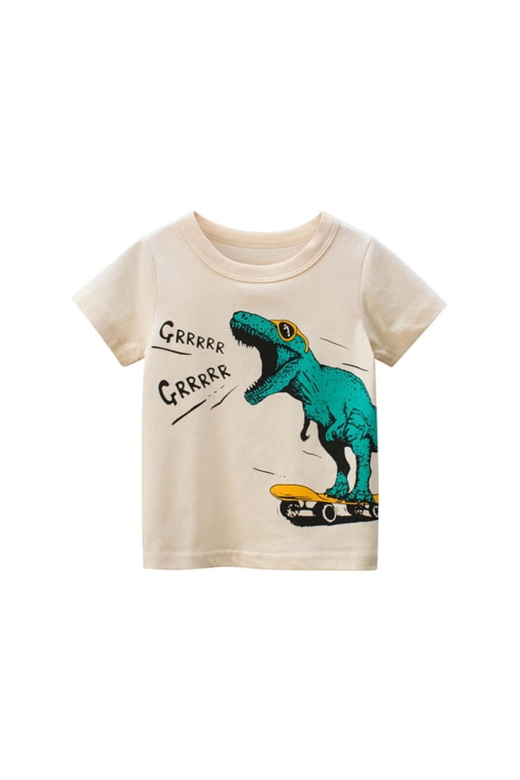 Dinosaur Graphic T Shirts for Toddler Boy Cool Crew Neck Short Sleeve Summer Tee Shirts Casual Daily Summer Top
