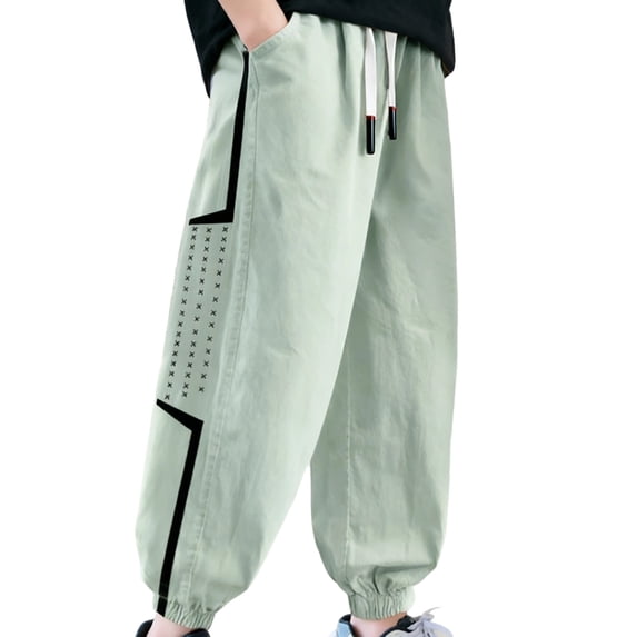 Byoo Drawstring Cargo Shorts for Kids Solid Loose Fit Casual Shorts Outdoor Bottoms,Green