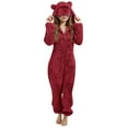 thumbnail image 1 of Byoo Zipper Big Girls Pajama Long Sleeve Hooded Jumpsuit Homewear with Eye Mask Cat Ears Kids Warm Sleepwear, 1 of 6