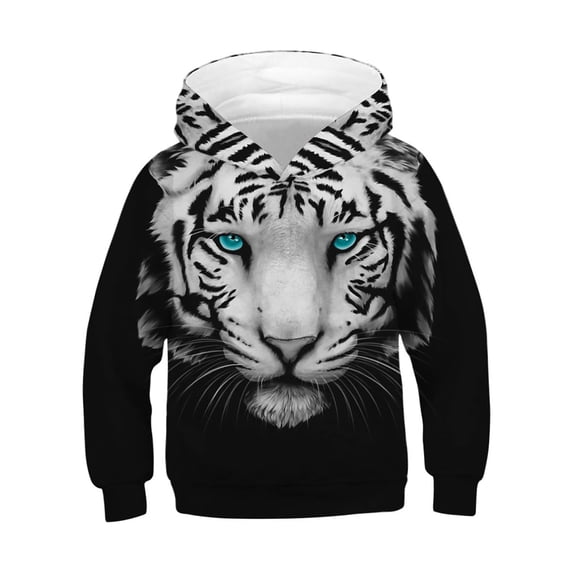 Byoo Full Print Hoodie Sweatshirt for Big Boys Animal Graphic Long Sleeve Hoodies Casual Pullover Top,Black