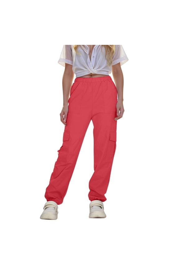 Functional Cargo Pants for Little Girls Elastic ed Streetwear Daily Trousers