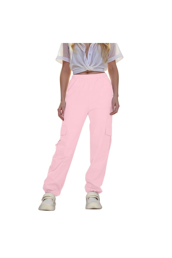 Functional Cargo Pants for Tween Girls Elastic ed Streetwear Daily Trousers