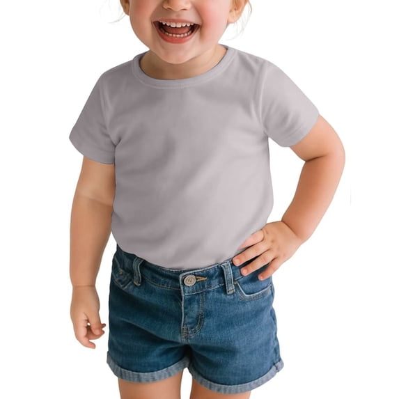 Byoo Gir's Solid Basic Tees Shirts Crew Neck Short Sleeve Summer Tshirts Summer T Shirts for Children