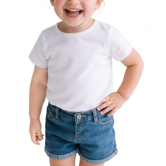 Byoo Gir's Solid Basic Tees Shirts Crew Neck Short Sleeve Summer Tshirts Summer T Shirts for Children