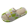 thumbnail image 1 of Byoo Girls Cartoon Cat Linen Slide Sandals Open-Toe Breathable Summer Slippers Non- Lightweight Home Shoes, 1 of 4