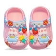thumbnail image 1 of Byoo Girls Cute Bunny Clogs Floral Decor Non Sandals Shoes Lightweight Kids Summer Clogs Slippers, 1 of 3