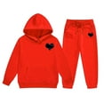 thumbnail image 1 of Byoo Girls' Hoodie Set Heart Print Long Sleeve Hoodie Sweatpants Casual Sports Tracksuits, 1 of 5