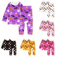 thumbnail image 1 of Byoo Glow Halloween Homewear Set for Big Girls Round Neck Full Skelton Print Long Sleeve Outfit Indoor Nightwear Set,Purple, 1 of 4