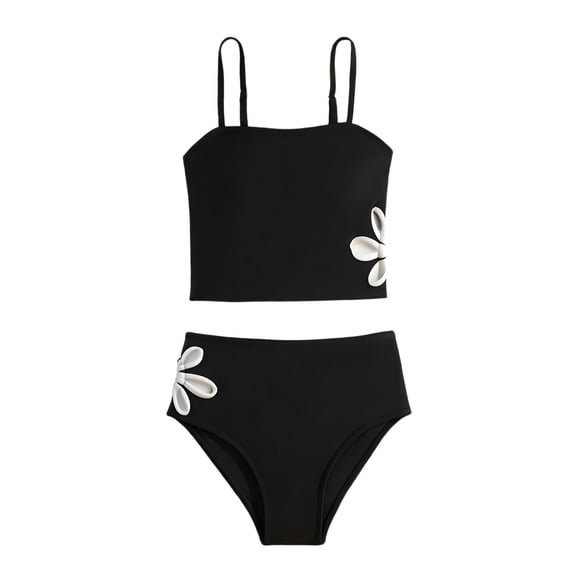 Byoo Graphic Tankini Swimsuit for Tween Girls Two Piece Camisole Top Bottom Summer Swimwear Soft Swim Set