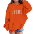 thumbnail image 1 of Byoo Graphic Toddler Girl Hoodie Sweatshirt JESUS Letter Print Long Sleeve Oversised Sweatshirt for Kids Sweatshirts,4-5T, 1 of 4
