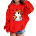 thumbnail image 1 of Byoo Halloween Hoodie for Girls Cute Cartoon Ghost Print Soft Pullover Hooded Sweatshirt, 1 of 4