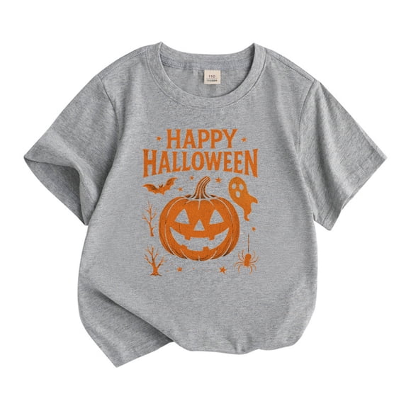 Byoo Halloween Pumpkin T-Shirt for Boys Short Sleeve Round Neck T Shirt Cotton Tee Top
