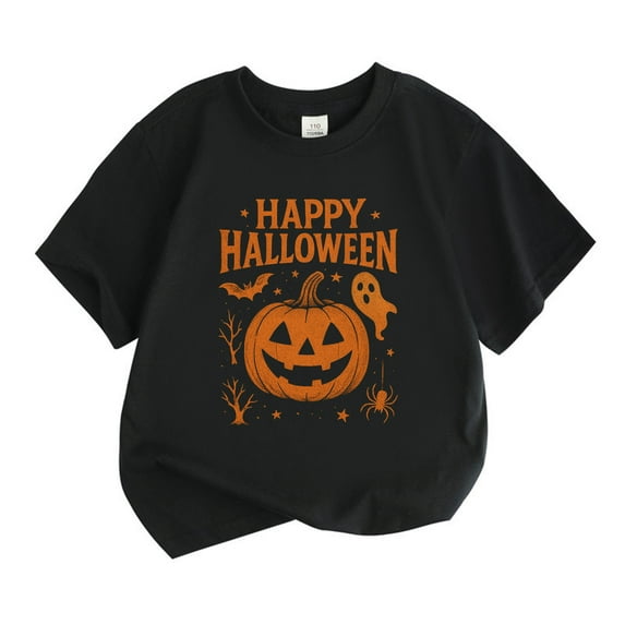 Byoo Halloween Pumpkin T-Shirt for Boys Short Sleeve Round Neck T Shirt Cotton Tee Top