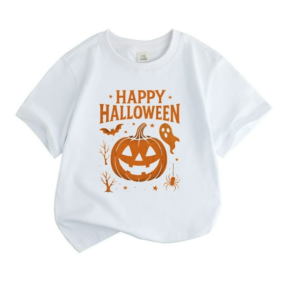 Byoo Halloween Pumpkin T-Shirt for Boys Short Sleeve Round Neck T Shirt Cotton Tee Top