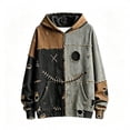 thumbnail image 1 of Byoo Halloween Ripped Hoodie for Boy Patch Graphic Hooded Sweatshirt Fall Tops, 1 of 4
