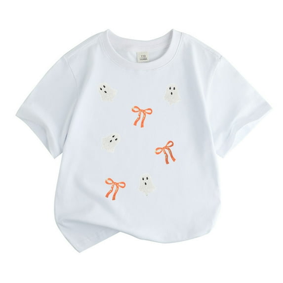 Byoo Halloween T Shirt for Boys Ghost Print Short Sleeve T-Shirt Kids Casual Tee Shirt