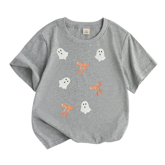 Byoo Halloween T Shirt for Boys Ghost Print Short Sleeve T-Shirt Kids Casual Tee Shirt
