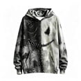 thumbnail image 1 of Byoo Halloween Washed Hoodie for Toddler Boy Split Stitched Face Graphic Hooded Sweatshirt Fall Tops, 1 of 4