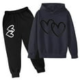 thumbnail image 1 of Byoo Heart Print Hoodie Clothes Set for Tween Girl Full Sleeve Hoody Sweatshirt Pants Tracksuit Sets Active Cozy Sweatsuit Outfit, 1 of 3