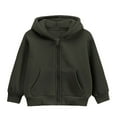 thumbnail image 1 of Byoo Hooded Sweatshirts for Infant Girl Solid Long Sleeve Zipper Hooded Sweatshirt Outerwear Cheerful Jacket Coat,Black, 1 of 3