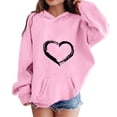 thumbnail image 1 of Byoo Hoodie Sweatshirts for Tween Girl Oversise Heart Graphic Long Sleeve Hoody Top Cute Sweatshirt for Kids,11-12T, 1 of 4