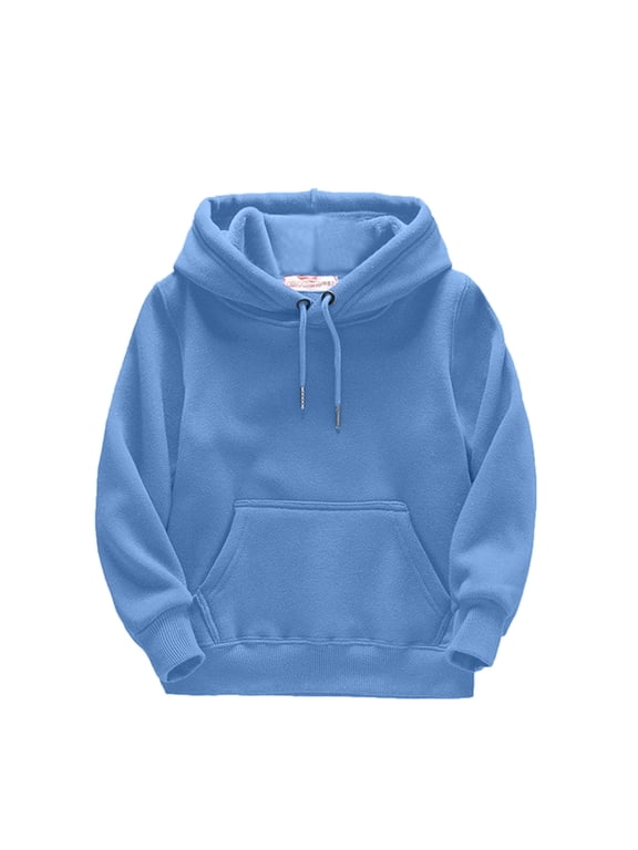 Hoodie for Boys Soft Hooded Sweatshirt Solid Casual Sports Hoodie Pullover Top