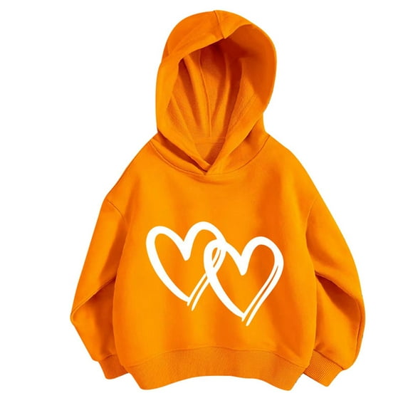 Byoo Hoodie for Girls Hearts Print Casual Sports Hooded Sweatshirt Lightweight Pullover Top
