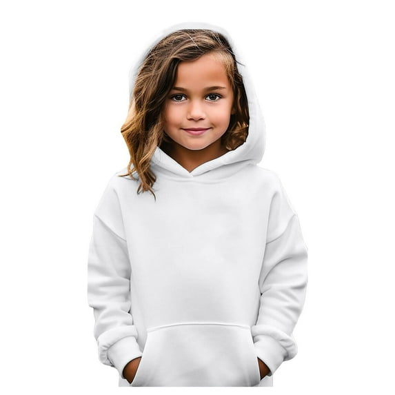 Byoo Hoodie for Girls Solid Color Casual Hooded Sweatshirt Kids Sports Soft Pullover Top