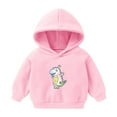 thumbnail image 1 of Byoo Hoodie for Girls Cartoon Dinosaur Print Long Sleeve Hooded Sweatshirt Cute Casual Daily Pullover Top, 1 of 3