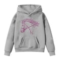 thumbnail image 1 of Byoo Horse Print Tween Girl Hoodies Sweatershirts Soft Daily Oversize Long Sleeve Pullover Sweatshirt for Kids Leisure Clothes, 1 of 3