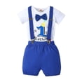 thumbnail image 1 of Byoo Infant Boy First Birthday Suspender Short Set Breathable Bow Tie Outfit, 1 of 6