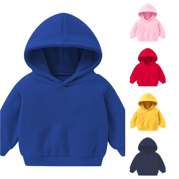 Byoo Infant Boy's Soft Hoodie Solid Pullover Long‑Sleeve Sweatshirts Cute Soft Baby Tops