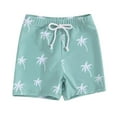 thumbnail image 1 of Byoo Boys Board Shorts UPF 50 Plus Quick Dry Dinosaur Print Drawstring Waist Beach Swim Shorts,Green, 1 of 6