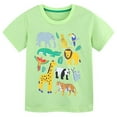thumbnail image 1 of Byoo Boys Crew Neck T-Shirt Cute Safari Animal Print Short Sleeve Casual Tee Shirt,Light Green, 1 of 6