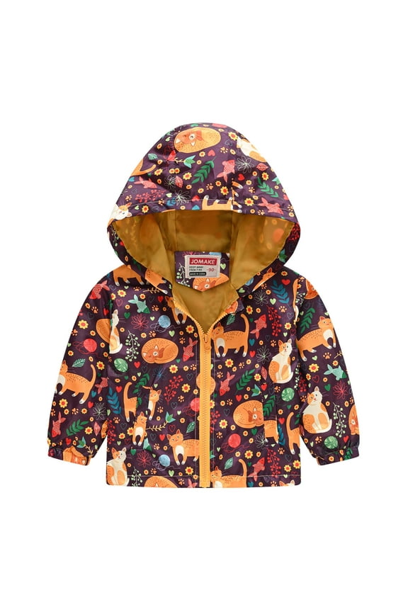 Boys Jackets Lightweight Full Zip Hooded Full Sleeve Outerwear Rain Jacket Casual Windbreakers Coat