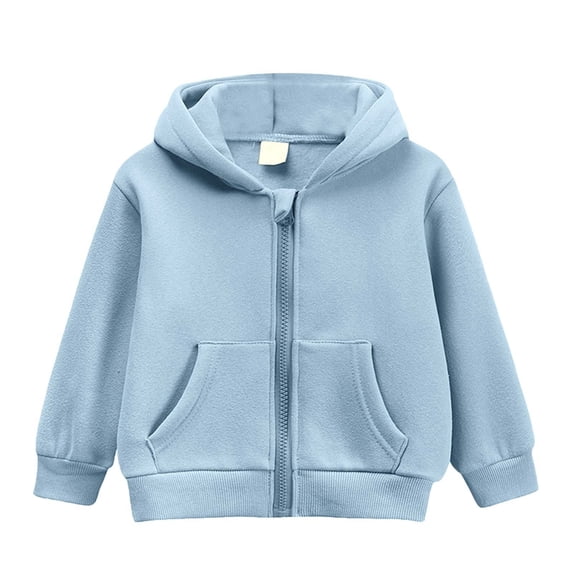 Byoo Infant Boys Zip Up Hoodies Solid Color Long Sleeve Pockets Casual Sweatshirts