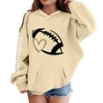 thumbnail image 1 of Byoo Girl's Football Graphic Hoodie Soft Pullover Casual Kids Hooded Sweatshirt, 1 of 4