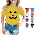 thumbnail image 1 of Byoo Infant Girl's Fun T‑Shirt Halloween Pumpkin Jack‑O‑Lantern Graphic Short‑Sleeve Tees Summer Shirts, 1 of 5