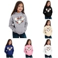 thumbnail image 1 of Byoo Girl's Graphic Hoodie Long Sleeve Hoodies Halloween Daily Hooded Sweatshirt for Kids,Grey, 1 of 4