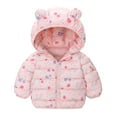 thumbnail image 1 of Byoo Girls Down Jacket Dinosaur Print Hooded Padded Coat with Ears Winter Soft Thickened Outerwear Baby Clothes, 1 of 3
