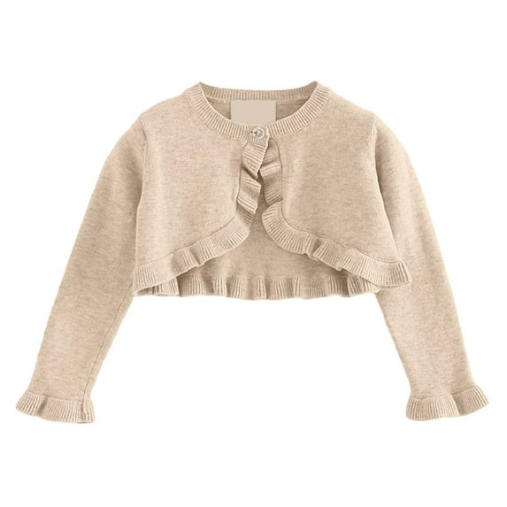 Byoo Girls Knit Sweater Coat Solid Full Sleeve Round Neck Sweater Coat Casual Daily Clothing for Children
