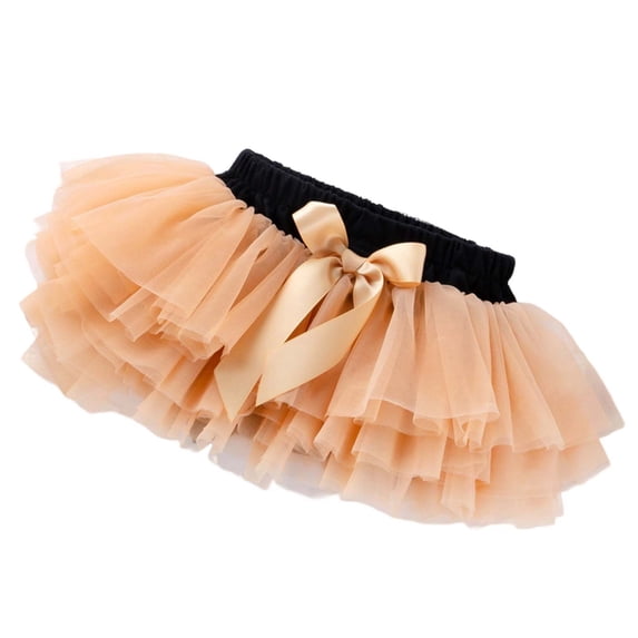 Byoo Layered Tulle Tutu Skirts for Girl Solid Color Bow Accent Elastic Waist Skirt for Children Summer Skirts