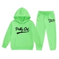 thumbnail image 1 of Byoo Letter Graphic Outfits for Toddler Girl Lined Hoodie Sweatshirt Sweatpants Tracksuit Set Sport Sweatsuit Set, 1 of 3